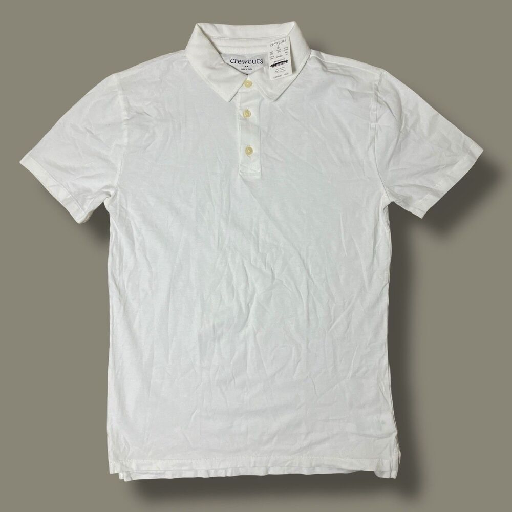 Crewcuts Boys White Polo Cotton Preppy Vacation Casual Beach New A1853 Size 16